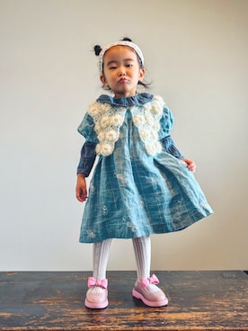 「アイテム（レッグウェア）」を使った、KOOOさん（キッズ・90cm）の秋コーディネート