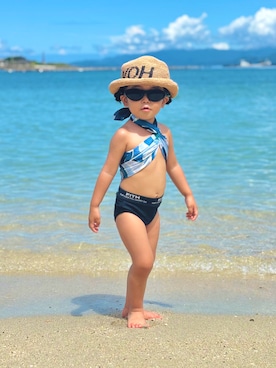 「アイテム（帽子）」を使った、KOOOさん（キッズ・90cm）の夏コーディネート