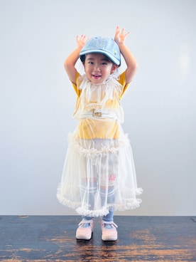 「アイテム（レッグウェア）」を使った、KOOOさん（キッズ・90cm）の夏コーディネート