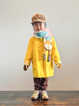 「CAMPER（カンペール）のアイテム」を使った、KOOOさん（キッズ・90cm）の冬コーディネート