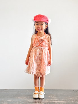「Bambin（ボンバン）のアイテム」を使った、KOOOさん（キッズ・90cm）の夏コーディネート