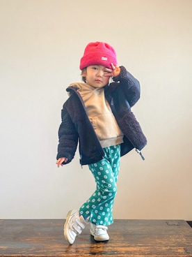 「p.premier（ピードットプルミエ）のアイテム」を使った、KOOOさん（キッズ・90cm）の冬コーディネート