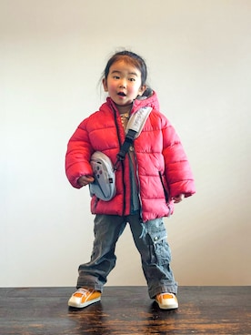 「BIG FIELD（ビッグフィールド）のアイテム」を使った、KOOOさん（キッズ・90cm）の冬コーディネート