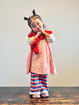 「アイテム（バレエシューズ）」を使った、KOOOさん（キッズ・90cm）の秋コーディネート