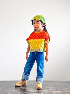 「Handmade（ハンドメイド）のアイテム」を使った、KOOOさん（キッズ・100cm）の秋コーディネート