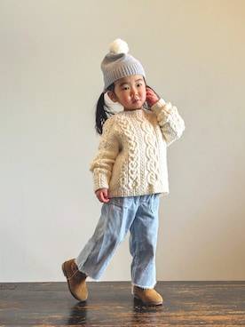 「Handmade（ハンドメイド）のアイテム」を使った、KOOOさん（キッズ・90cm）の冬コーディネート