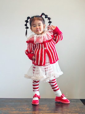 「アイテム（ワンピース/ドレス）」を使った、KOOOさん（キッズ・90cm）の秋コーディネート