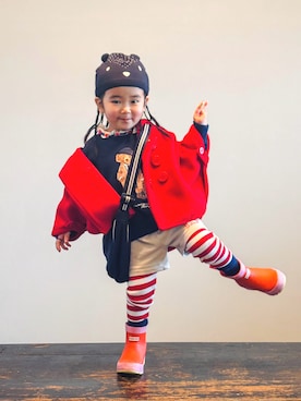 「GAP（ギャップ）のアイテム」を使った、KOOOさん（キッズ・90cm）の冬コーディネート