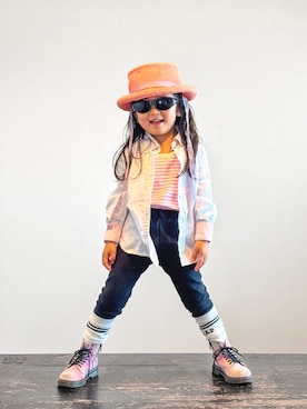 「GAP（ギャップ）のアイテム」を使った、KOOOさん（キッズ・90cm）の夏コーディネート