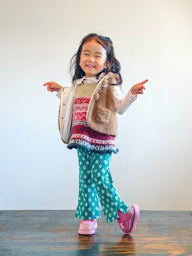 「アイテム（ワンピース/ドレス）」を使った、KOOOさん（キッズ・90cm）の秋コーディネート