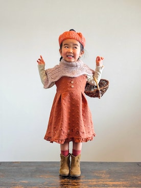 「Handmade（ハンドメイド）のアイテム」を使った、KOOOさん（キッズ・90cm）の冬コーディネート