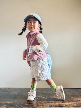 「アイテム（財布/小物）」を使った、KOOOさん（キッズ・90cm）の秋コーディネート