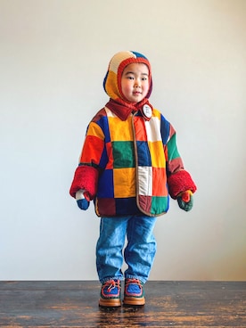 「CAMPER（カンペール）のアイテム」を使った、KOOOさん（キッズ・90cm）の冬コーディネート