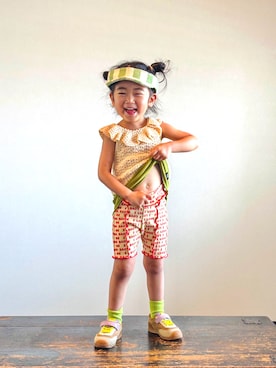 「Handmade（ハンドメイド）のアイテム」を使った、KOOOさん（キッズ・90cm）の夏コーディネート