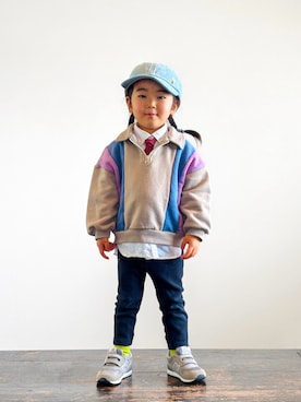 「pairmanon（ペアマノン）のアイテム」を使った、KOOOさん（キッズ・90cm）の春コーディネート