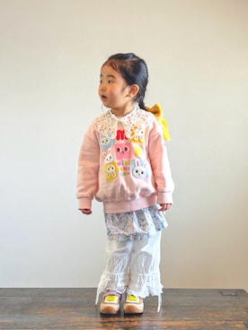 「Handmade（ハンドメイド）のアイテム」を使った、KOOOさん（キッズ・90cm）の春コーディネート