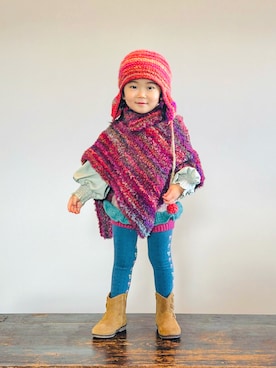 「アイテム（パンツ）」を使った、KOOOさん（キッズ・90cm）の冬コーディネート