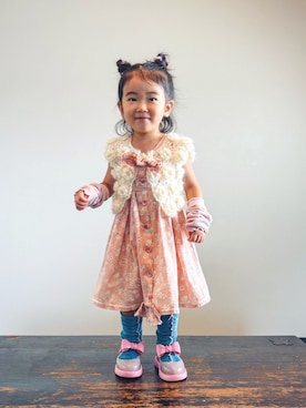 「アイテム（ワンピース/ドレス）」を使った、KOOOさん（キッズ・90cm）の秋コーディネート