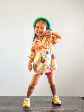 「MM6 Maison Margiela（ｴﾑｴﾑｼｯｸｽ ﾒｿﾞﾝ ﾏﾙｼﾞｪﾗ）のアイテム」を使った、KOOOさん（キッズ・90cm）の夏コーディネート