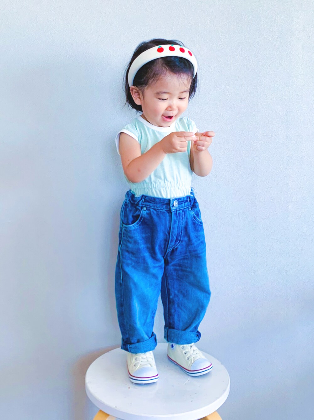mina perhonenのデニムパンツを使ったキッズ人気ファッション