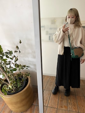 「SANSeLF（サンセルフ）のアイテム（ノーカラーコート）」を使った、mika03012さん（レディース・160cm）の春コーディネート