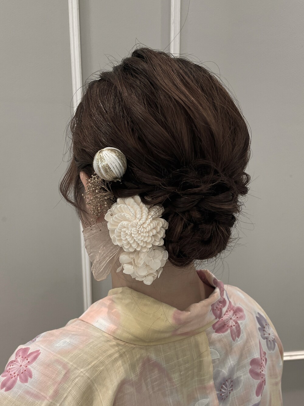 「浴衣、浴衣女子、浴衣ヘア、浴衣コーデ」｜「あまぞんのアイテム（ヘアピン、ベージュ系）」を使った、もふもふさん（レディース・154cm）の夏コーディネートの1枚目の写真