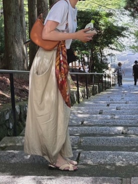「アイテム（バンダナ/スカーフ）」を使った、しはしーさん（レディース・170cm）の夏コーディネート