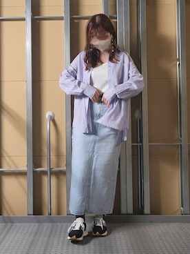 「Lee（リー）のアイテム（デニムスカート）」を使った、kana 𖥧𖤣さん（レディース・155cm）の春コーディネート