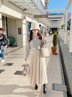 「JUNOAH」｜「アイテム（ブーツ）」を使った、haru🌸さん（レディース・156cm）の冬コーディネート