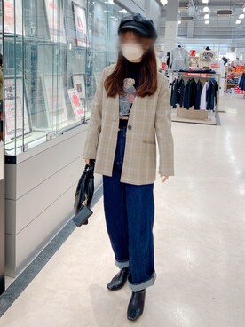 「Polo Ralph Lauren」｜「アイテム（ノーカラージャケット）」を使った、haru🌸さん（レディース・156cm）の冬コーディネート