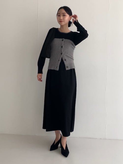 セール】ウォシャブルフレアシルエットニットワンピース（ワンピース