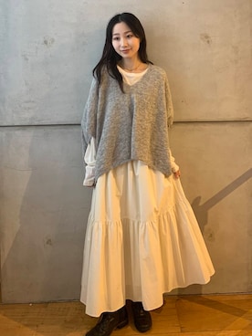 「スカートコーデ」｜美波さん（レディース・158cm）の秋コーディネート