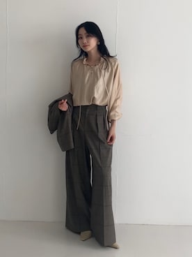 「アイテム（その他アウター）」を使った、美波さん（レディース・158cm）の秋コーディネート