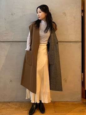 「秋服」｜「アイテム（その他アウター）」を使った、美波さん（レディース・158cm）の秋コーディネート