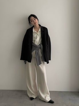 「アイテム（テーラードジャケット）」を使った、美波さん（レディース・158cm・20代）の冬コーディネート