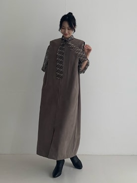 「ボウタイ」｜美波さん（レディース・158cm）の秋コーディネート