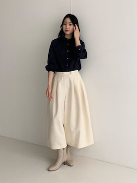「キュロット」｜美波さん（レディース・158cm）の秋コーディネート