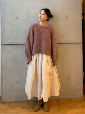 「グラデーションニット」｜美波さん（レディース・158cm）の秋コーディネート