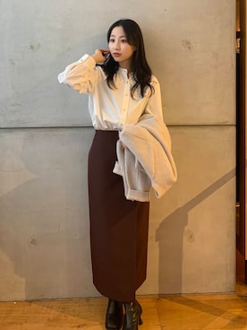 「スカートコーデ」｜美波さん（レディース・158cm）の秋コーディネート