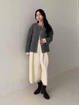 「アイテム（その他アウター）」を使った、美波さん（レディース・158cm）の秋コーディネート