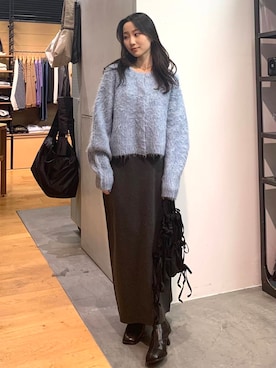 「スカートコーデ」｜美波さん（レディース・158cm）の冬コーディネート