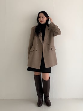 「アイテム（その他アウター）」を使った、美波さん（レディース・158cm・20代）の秋コーディネート