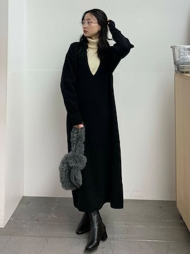 美波さん（レディース・158cm）の冬コーディネート