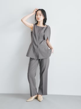 「アイテム（セットアップ）」を使った、美波さん（レディース・158cm）の春コーディネート