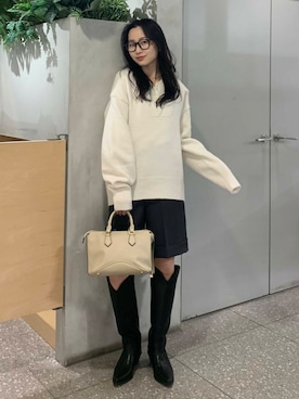 「SENSE OF PLACE by URBAN RESEARCH（センスオブプレイスバイアーバンリサーチ）のアイテム（ブーツ）」を使った、美波さん（レディース・158cm）の冬コーディネート
