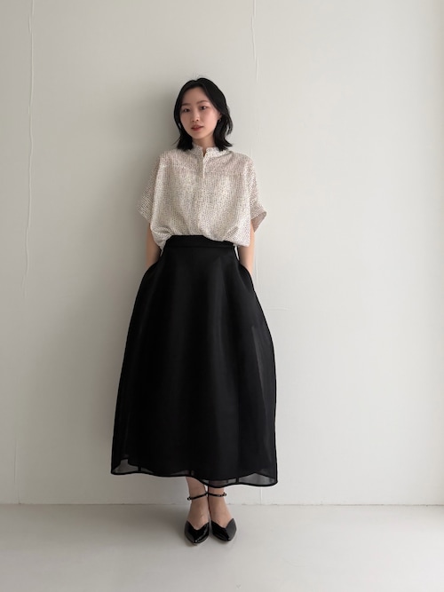 WEB/一部店舗限定』ウォッシャブルドットフリルネックブラウス（シャツ