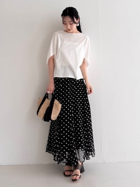 「URBAN RESEARCH ROSSO WOMEN（アーバンリサーチ　ロッソ）のアイテム（スカート）」を使った、美波さん（レディース・158cm）の春コーディネート