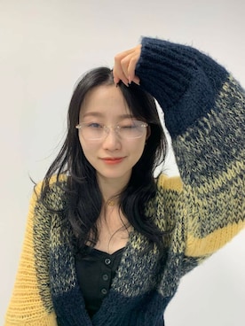 「アイテム（メガネ）」を使った、美波さん（レディース・158cm）の秋コーディネート