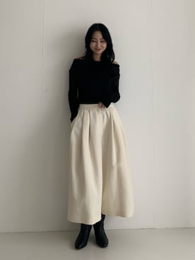 「キュロット」｜美波さん（レディース・158cm）の秋コーディネート