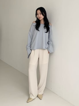 「アイテム（スウェット）」を使った、美波さん（レディース・158cm・20代）の夏コーディネート